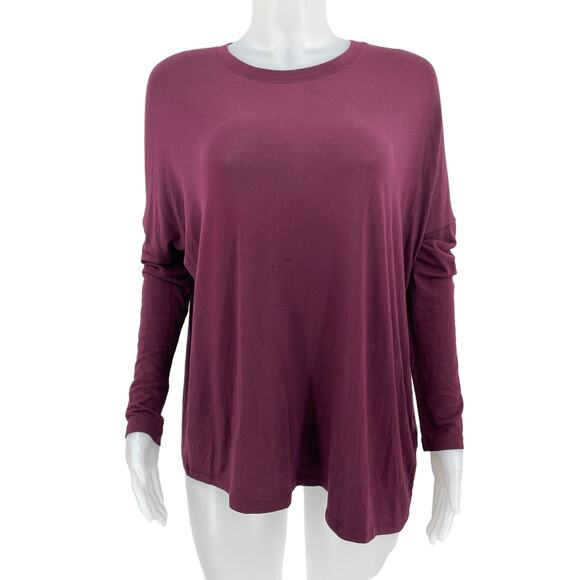 Athleta Berry Athletic Athleisure Asymmetrical Hem Long Sleeve Women's Top XS - Picture 1 of 7
